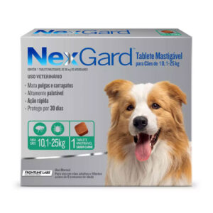 NexGard - Antipulgas e Carrapatos 10 a 25kg - 1 Tablete