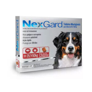 NexGard - Antipulgas e Carrapatos 25 a 50kg - 3 Tablete